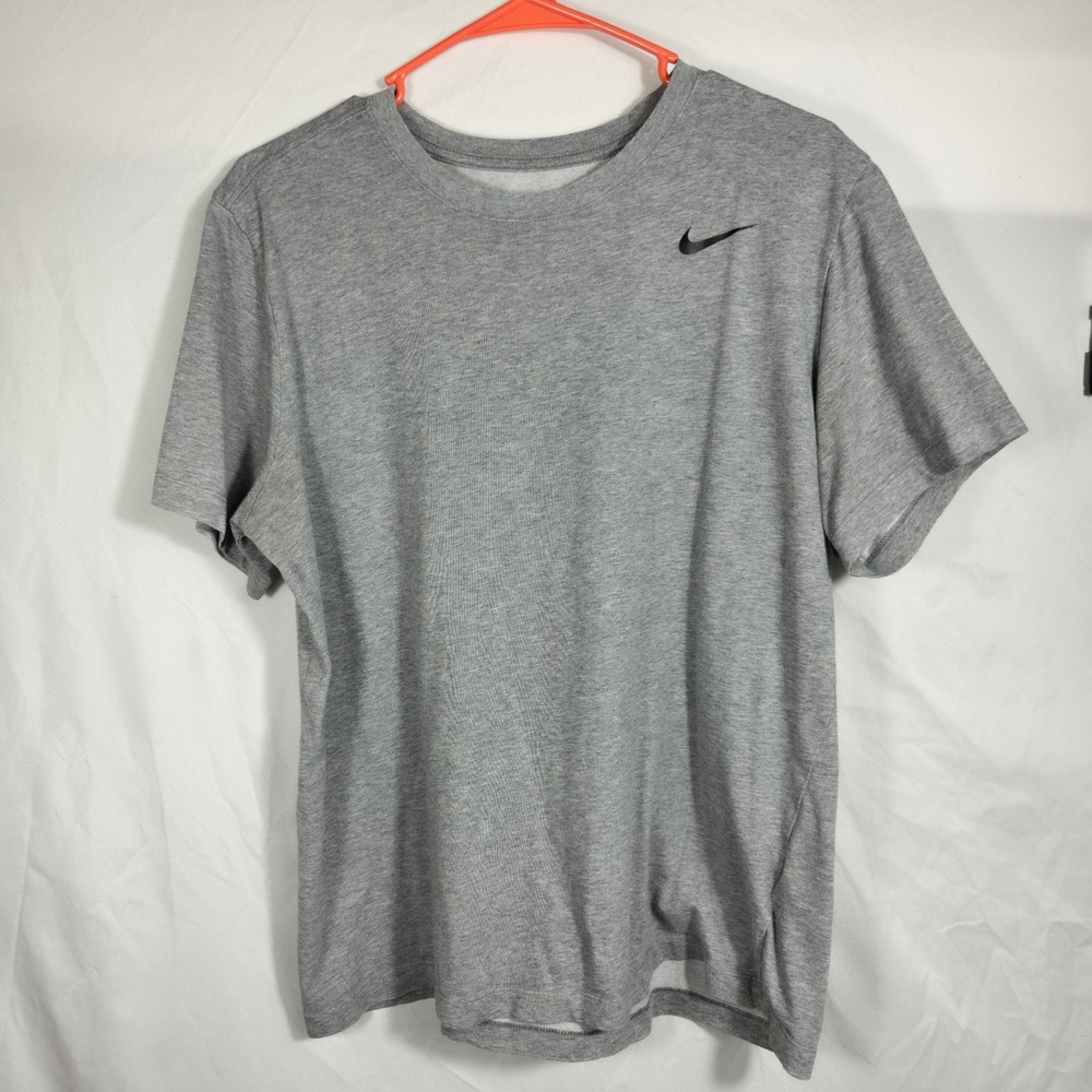 Nike Dri-FIT T-Shirt Mens L Gray Excellent AR6029-091 Short Sleeve Gym Swoosh